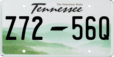 TN license plate Z7256Q