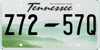 TN license plate Z7257Q