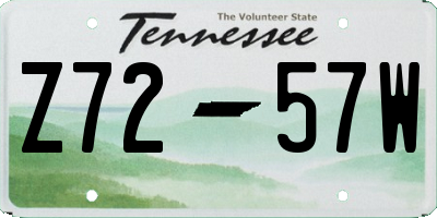 TN license plate Z7257W