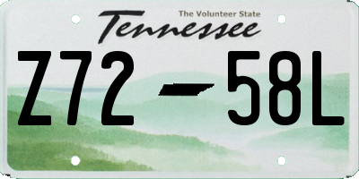 TN license plate Z7258L