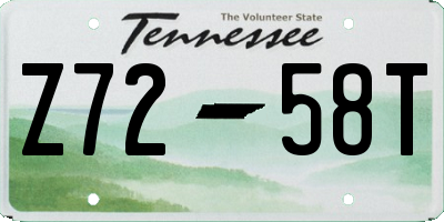 TN license plate Z7258T