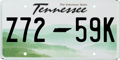 TN license plate Z7259K