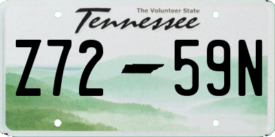TN license plate Z7259N