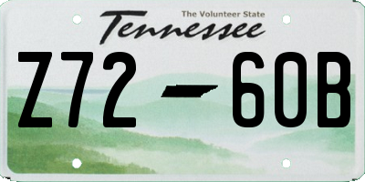 TN license plate Z7260B