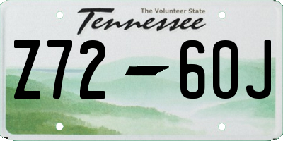 TN license plate Z7260J