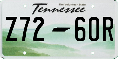 TN license plate Z7260R