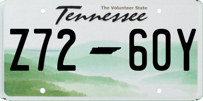 TN license plate Z7260Y