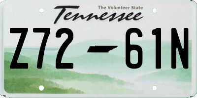 TN license plate Z7261N