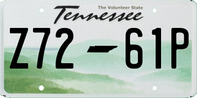 TN license plate Z7261P