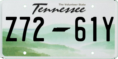 TN license plate Z7261Y