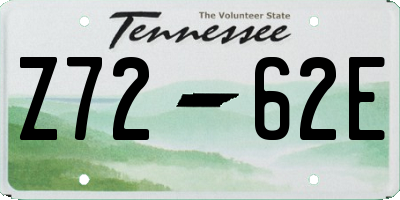 TN license plate Z7262E