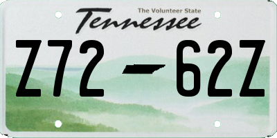 TN license plate Z7262Z