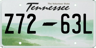 TN license plate Z7263L