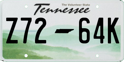 TN license plate Z7264K