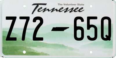 TN license plate Z7265Q