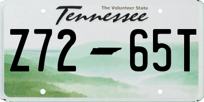 TN license plate Z7265T