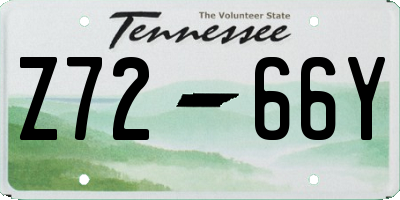 TN license plate Z7266Y