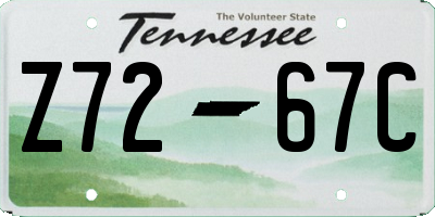 TN license plate Z7267C