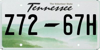 TN license plate Z7267H