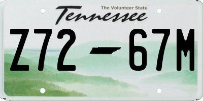 TN license plate Z7267M
