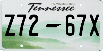 TN license plate Z7267X