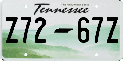 TN license plate Z7267Z