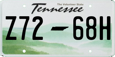 TN license plate Z7268H