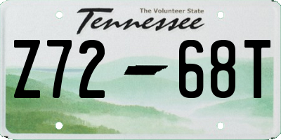 TN license plate Z7268T