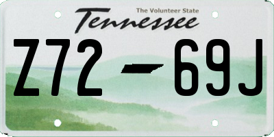 TN license plate Z7269J