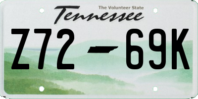 TN license plate Z7269K