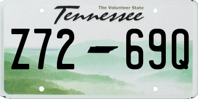 TN license plate Z7269Q
