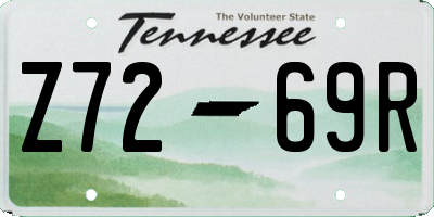 TN license plate Z7269R