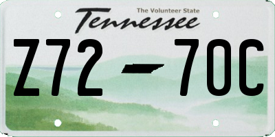 TN license plate Z7270C