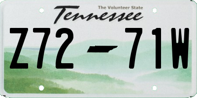 TN license plate Z7271W