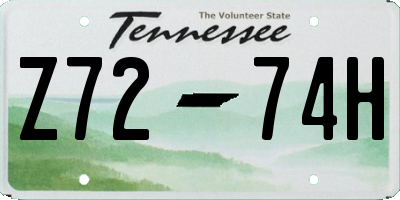 TN license plate Z7274H