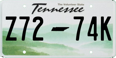 TN license plate Z7274K