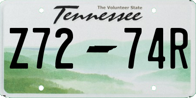 TN license plate Z7274R