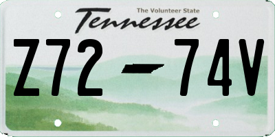 TN license plate Z7274V