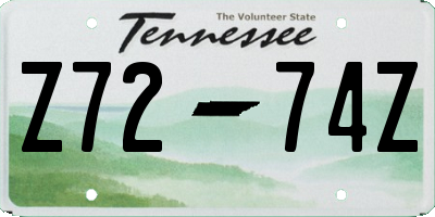 TN license plate Z7274Z