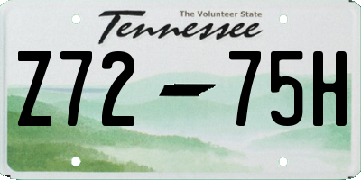 TN license plate Z7275H