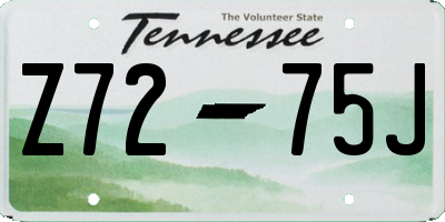 TN license plate Z7275J