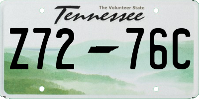 TN license plate Z7276C