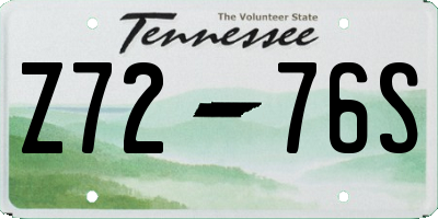 TN license plate Z7276S