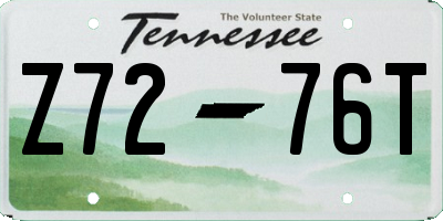 TN license plate Z7276T