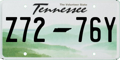 TN license plate Z7276Y