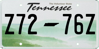 TN license plate Z7276Z