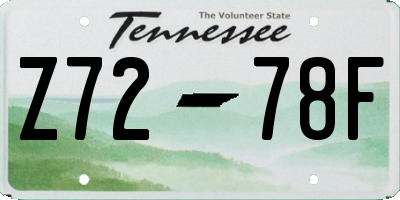 TN license plate Z7278F
