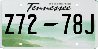 TN license plate Z7278J