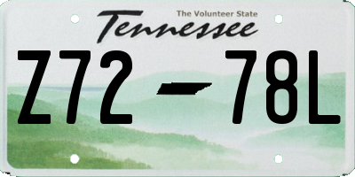 TN license plate Z7278L