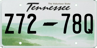 TN license plate Z7278Q